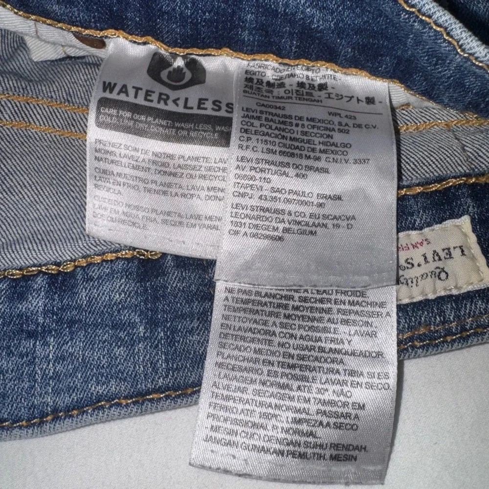 Levis Premium 514 Jeans Mens 31x30 Big E Blue Leather Patch Medium Wash READ!